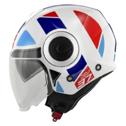 Casco Jet Kappa Kv37r Evo Style Bianco / Blu / Rosso