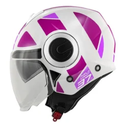 Casco Jet Kappa Kv37r Evo Style Bianco / Fucsia