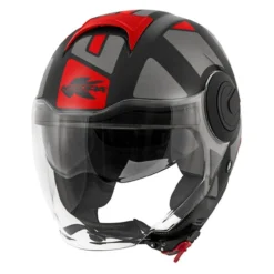 Casco Jet Kappa Kv37r Evo Style Nero / Tita /rosso
