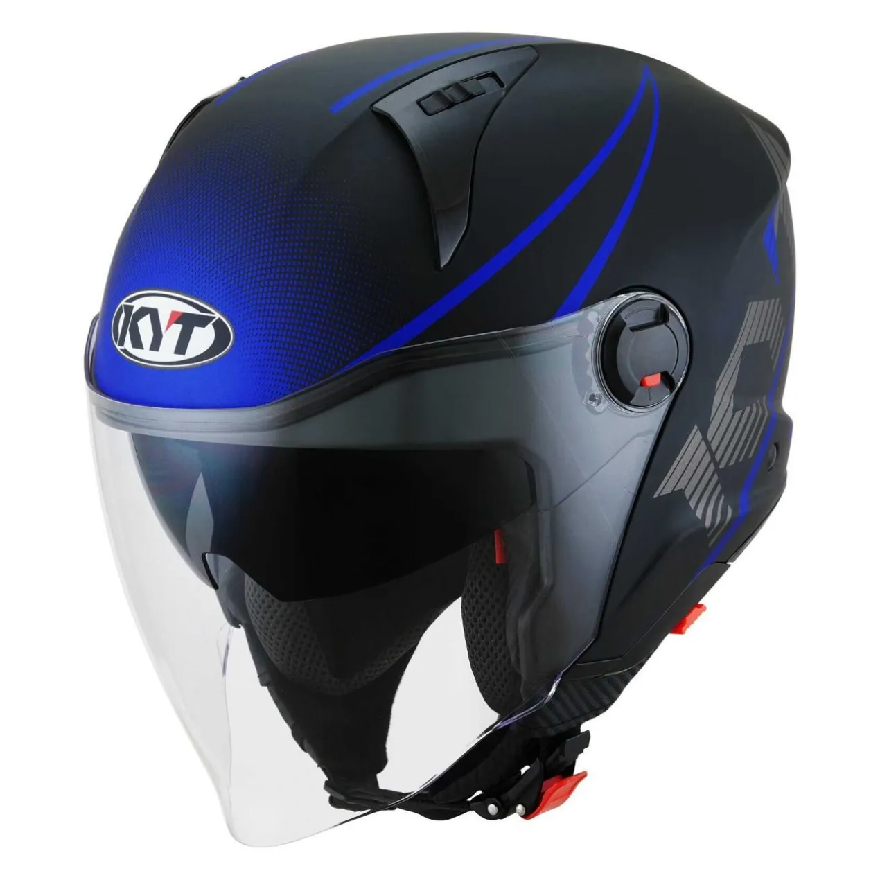 Casco Jet Kyt D-city Colorful Matt Blue