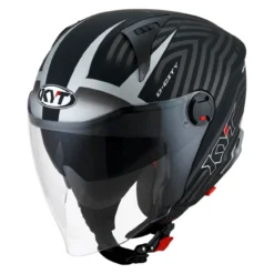 Casco Jet Kyt D-city Lucent Matt Black/silver