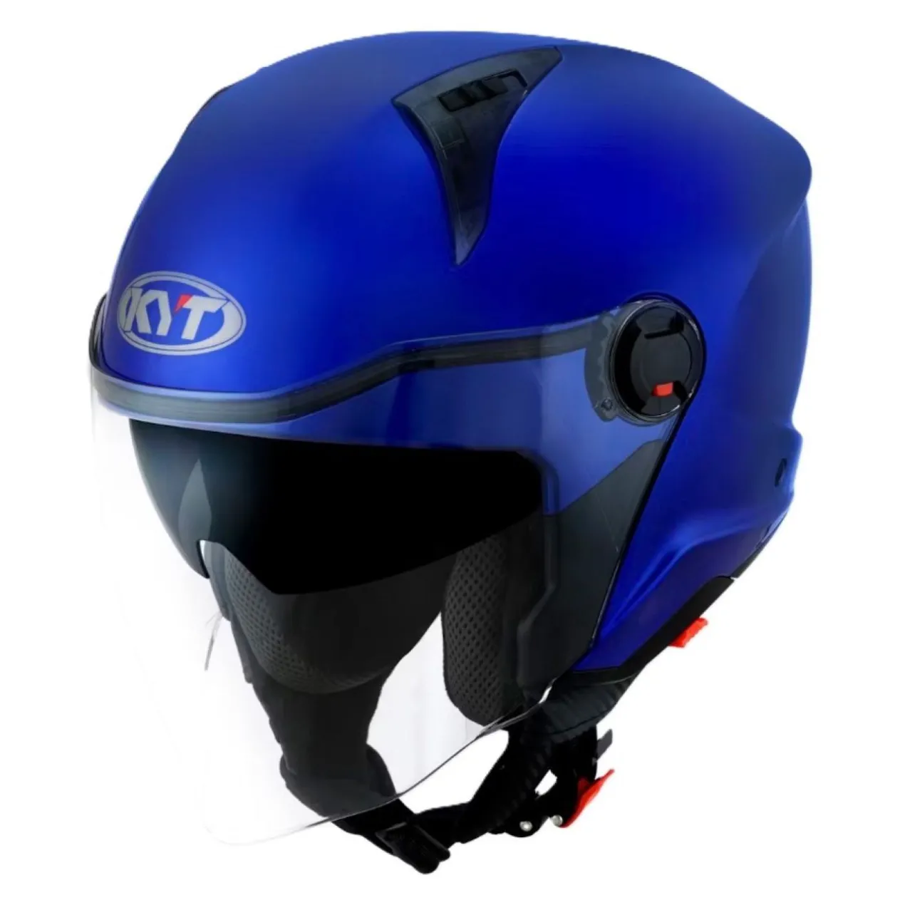 Casco Jet Kyt D-city Plain Blue Metal