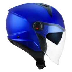 Casco Jet Kyt D-city Plain Blue Metal