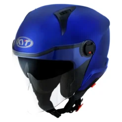 Casco Jet Kyt D-city Plain Blue Metal Matt