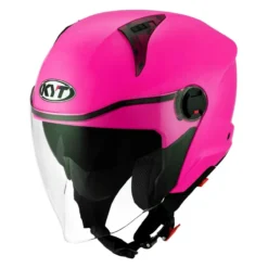 Casco Jet Kyt D-city Plain Fuxia Fluo