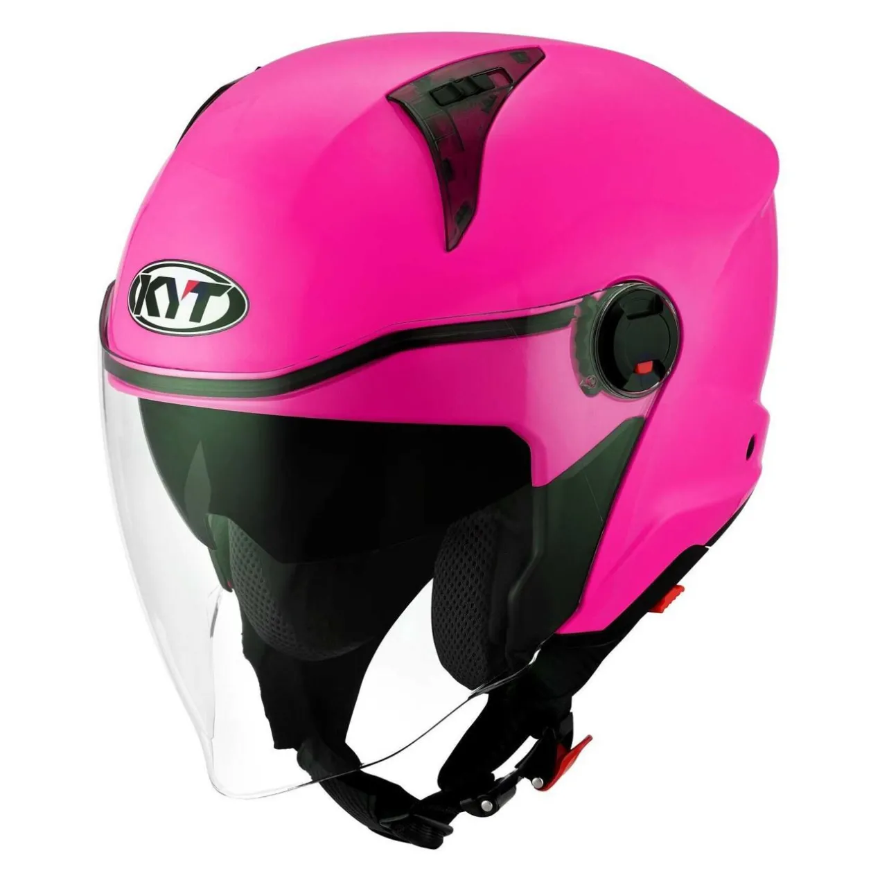 Casco Jet Kyt D-city Plain Fuxia Fluo