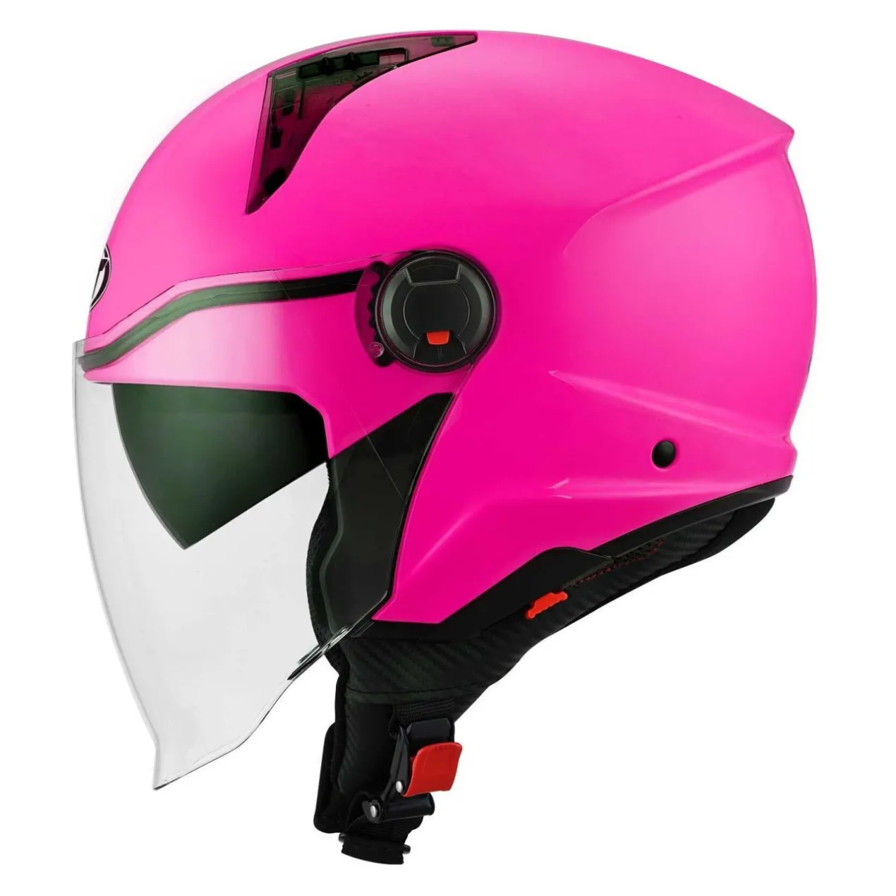 Casco Jet Kyt D-city Plain Fuxia Fluo