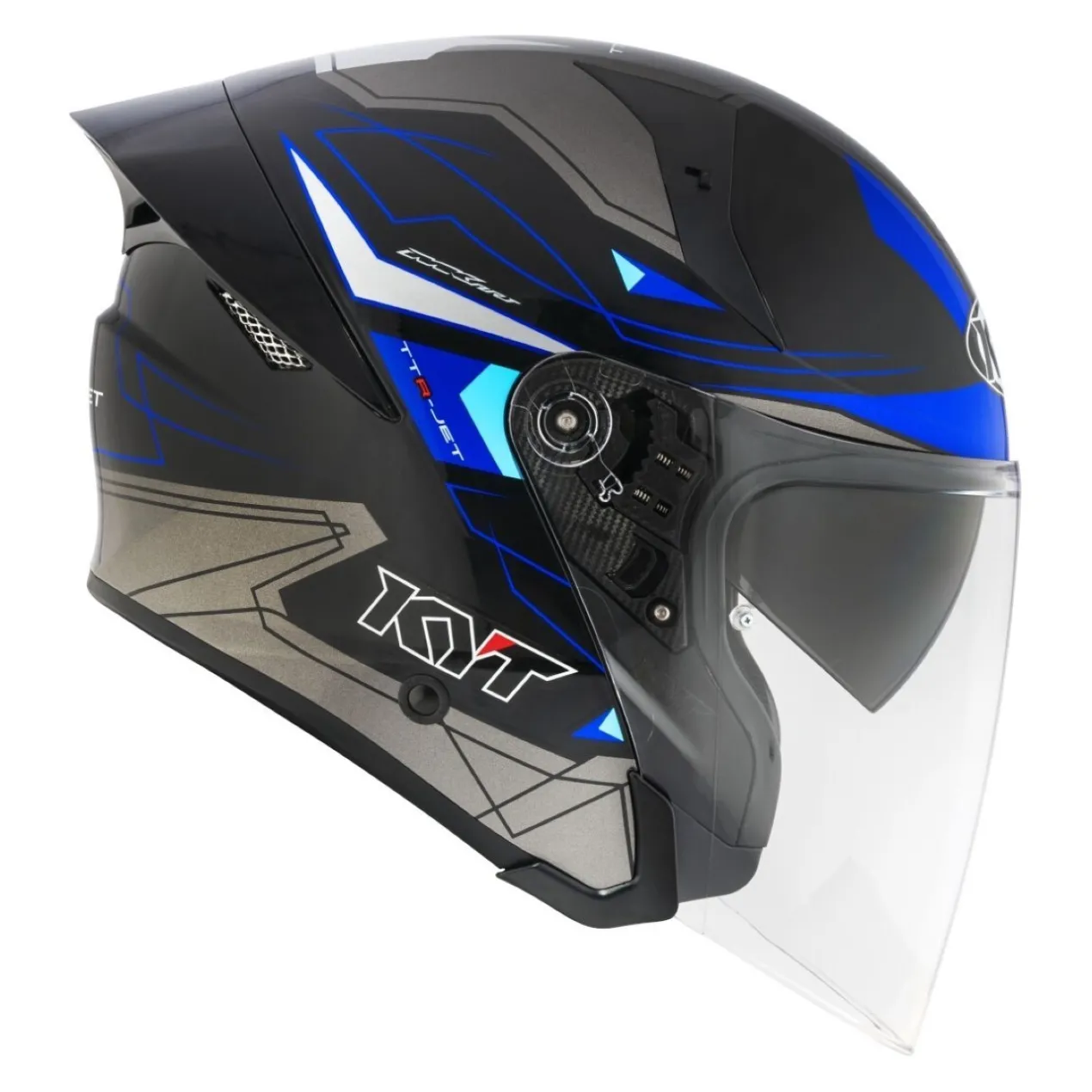 Casco Jet Kyt Ttr-jet Led Black/blue