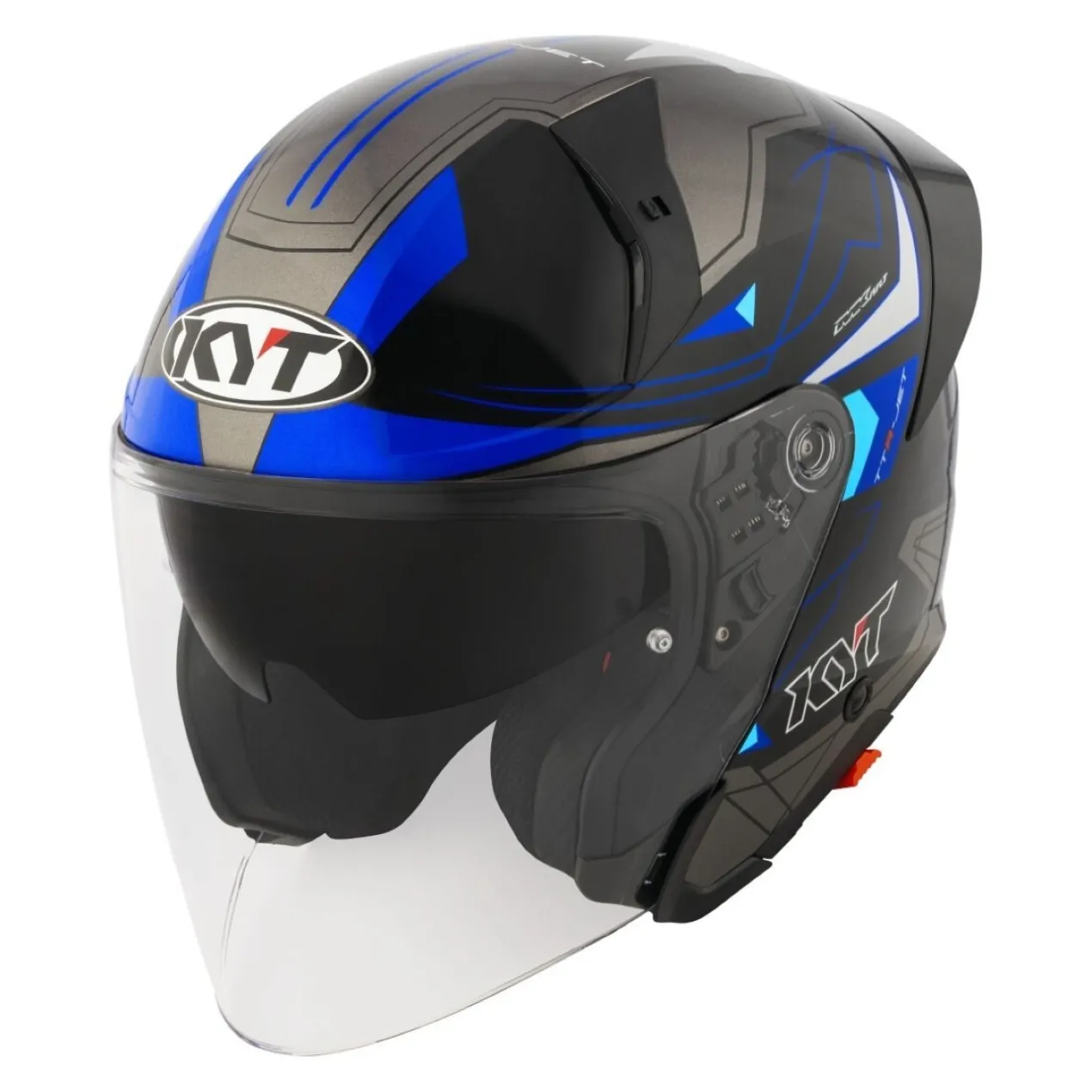 Casco Jet Kyt Ttr-jet Led Black/blue
