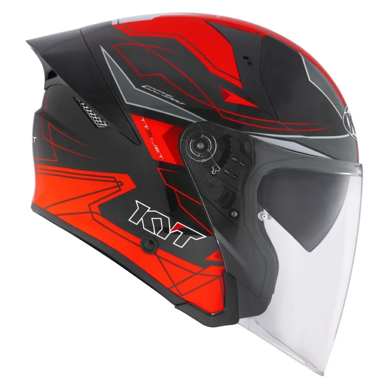 Casco Jet Kyt Ttr-jet Led Black/red
