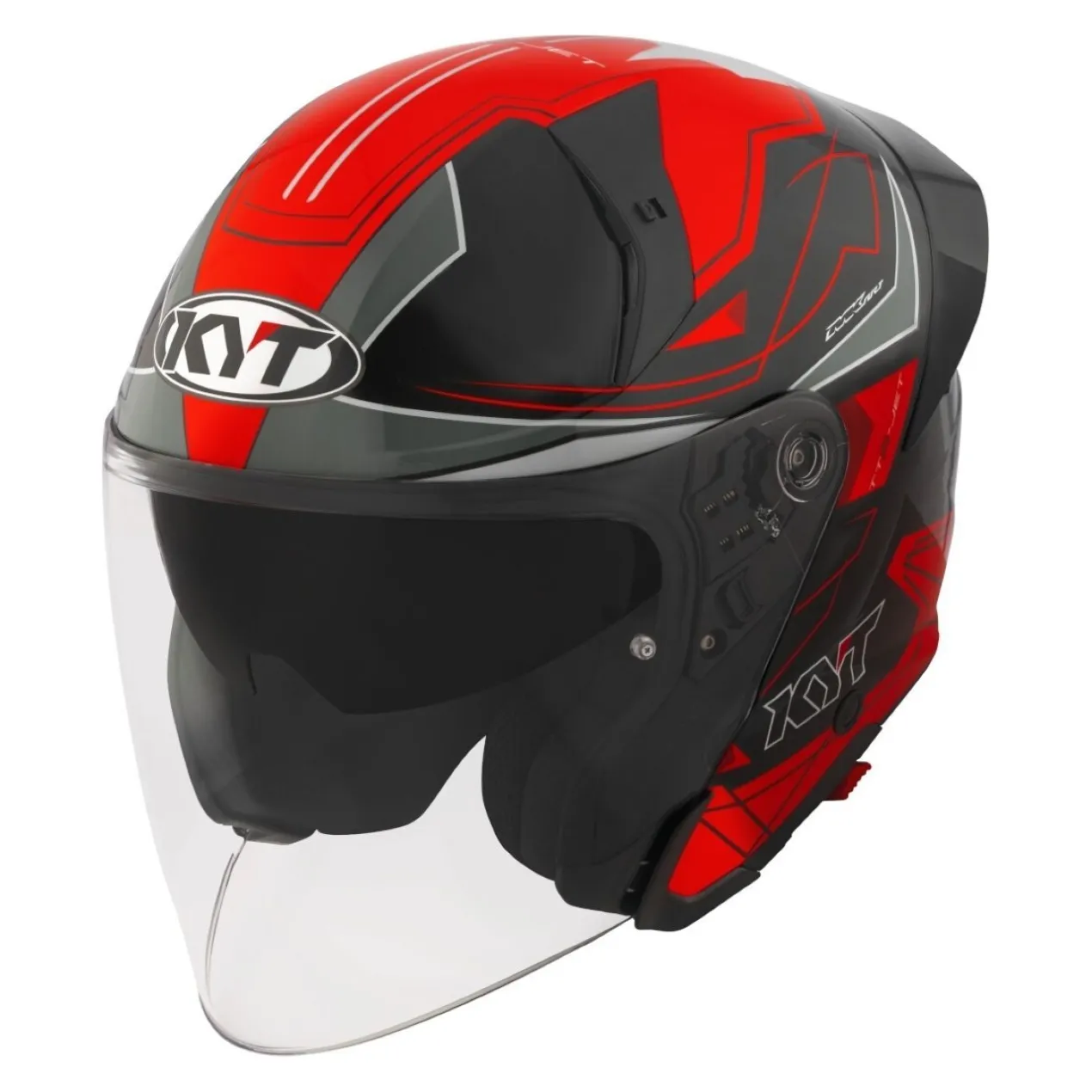 Casco Jet Kyt Ttr-jet Led Black/red