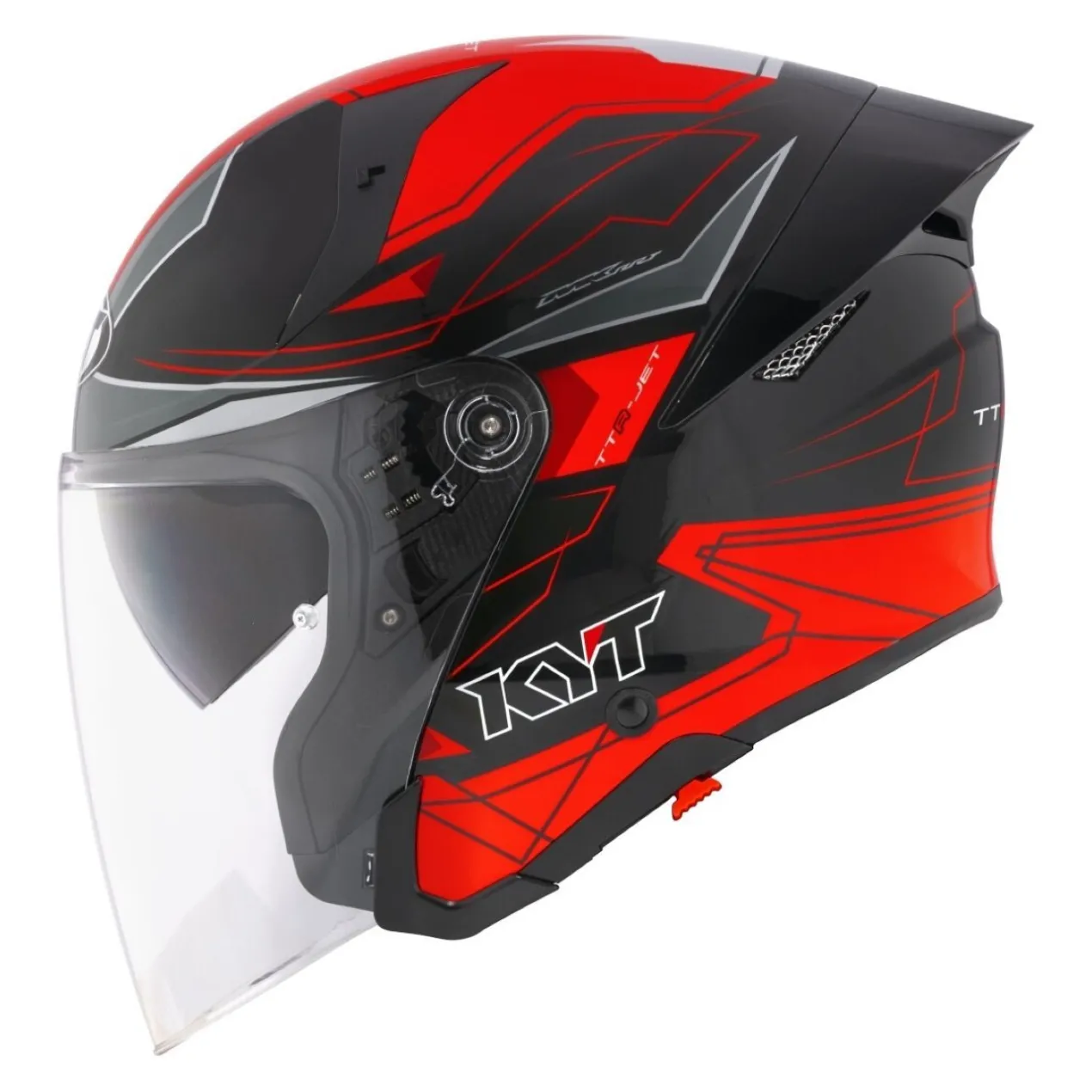 Casco Jet Kyt Ttr-jet Led Black/red