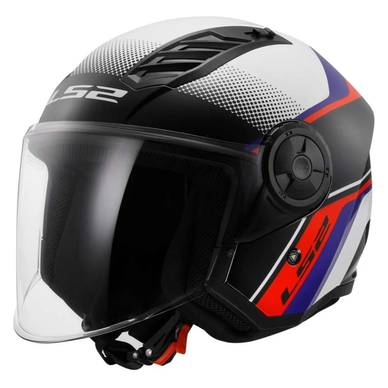 Casco Jet Ls2 Of616 Airflow II Rush White Blue Red