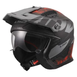 Casco Jet Ls2 Of606 Drifter Gas Grey Red