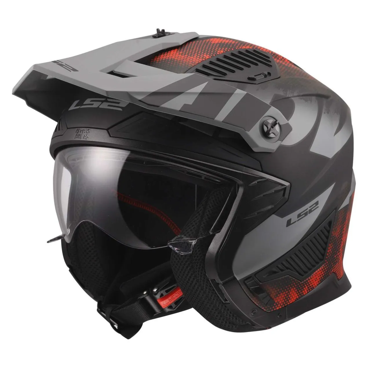 Casco Jet Ls2 Of606 Drifter Gas Grey Red