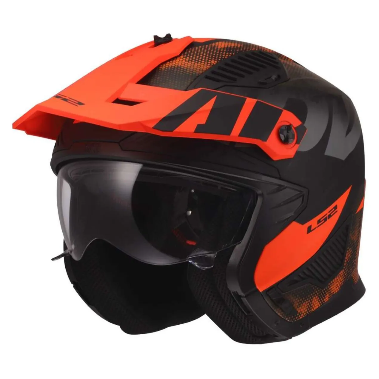 Casco Jet Ls2 Of606 Drifter Gas Grey Orange