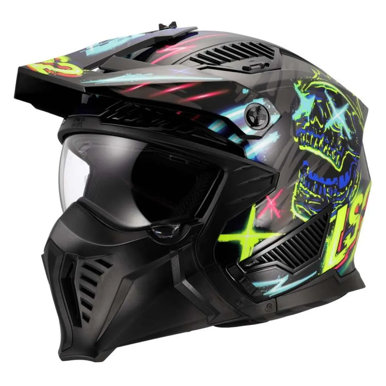 Casco Jet Ls2 Of606 Drifter Rayz Black Blue