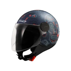 Casco Jet Ls2 Of558 Sphere Lux II Maxca Cobalt Orange