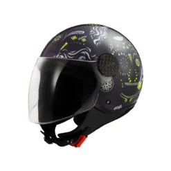 Casco Jet Ls2 Of558 Sphere Lux II Maxca Black H-v Yellow