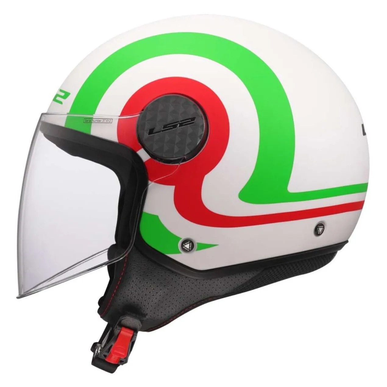 Casco Jet Ls2 Of558 Sphere Lux II Urby White Green Red