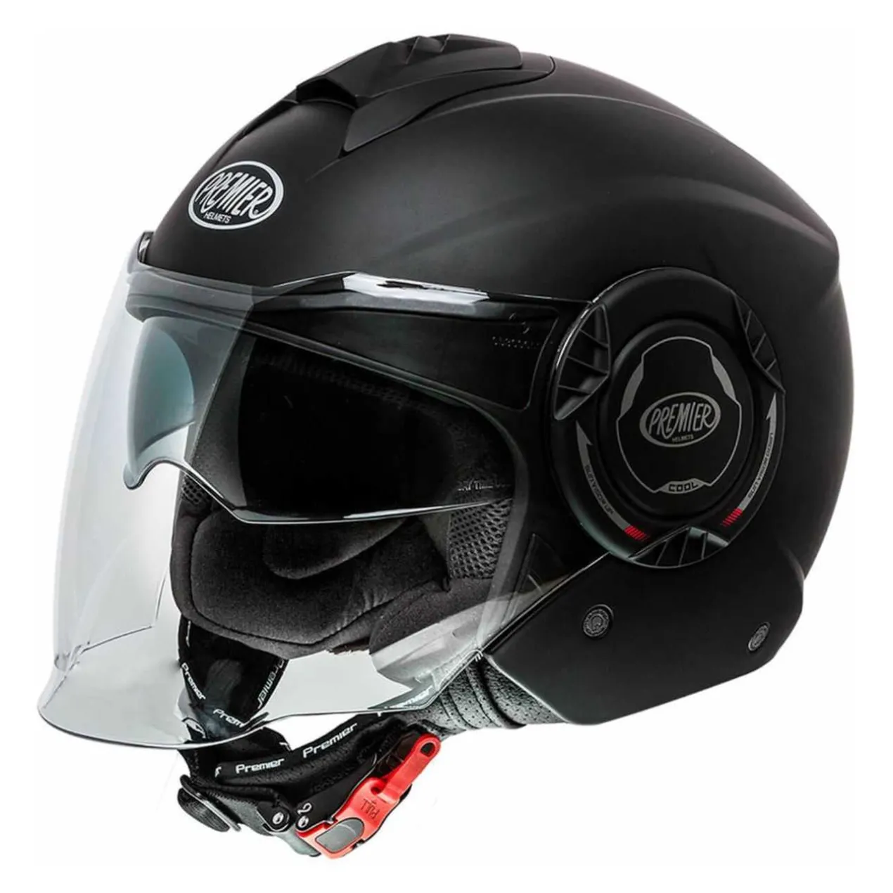 Casco Jet Premier Cool Evo con Sunvisor Black Matt