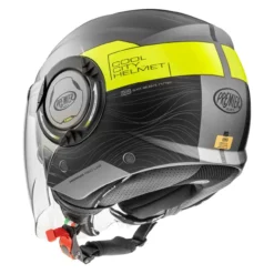 Casco Jet Premier Cool Evo con Sunvisor Nero Giallo Opaco