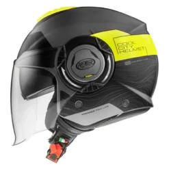 Casco Jet Premier Cool Evo con Sunvisor Nero Giallo Opaco