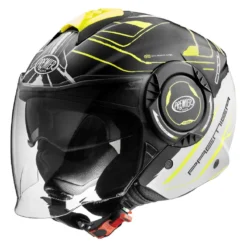 Casco Jet Premier Cool Evo con Sunvisor Nero Giallo Opaco