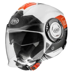 Casco Jet Premier Cool Evo con Sunvisor Bianco Nero Rosso