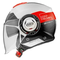 Casco Jet Premier Cool Evo con Sunvisor Bianco Nero Rosso