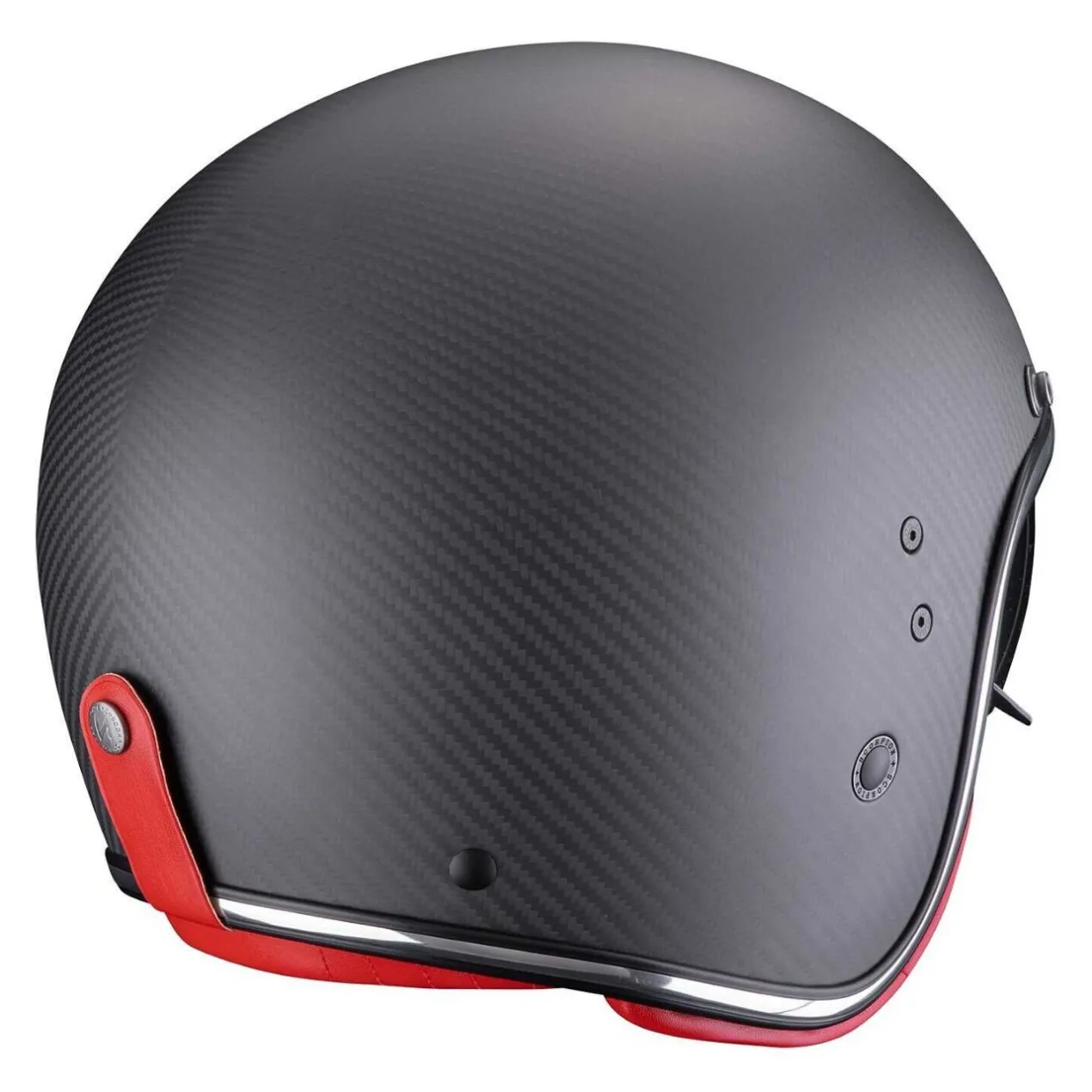 Casco Jet Scorpion Belfast Carbon Evo Nero Opaco Rosso