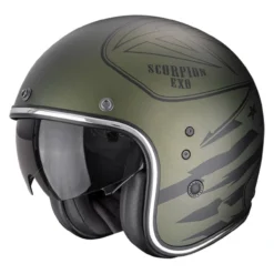 Casco Jet Scorpion Belfast Evo Dawg Verde Opaco