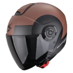 Casco Jet Scorpion Exo-city II Sheer Marrone Nero Opaco