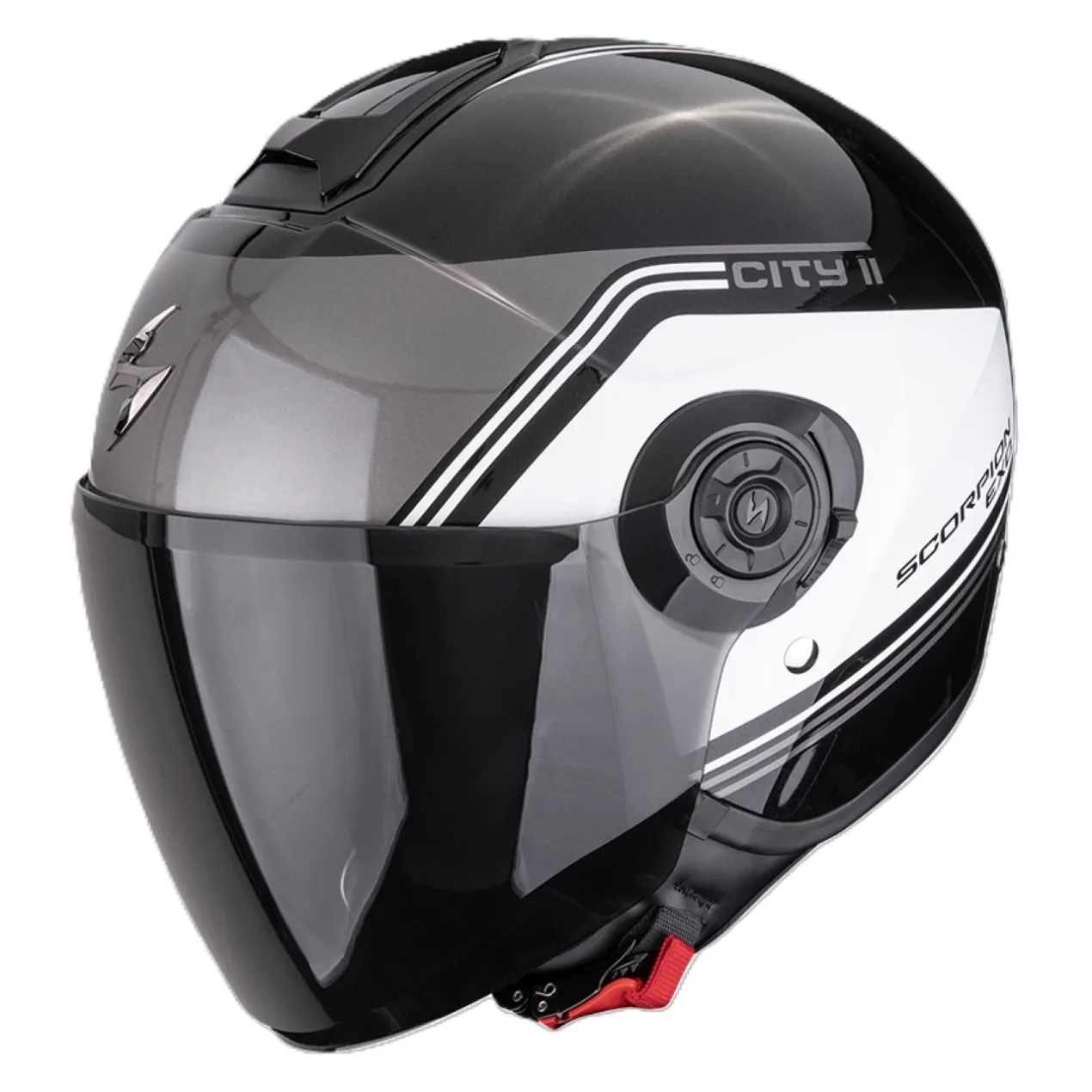 Casco Jet Scorpion Exo-city II Vita Metallo Nero Bianco
