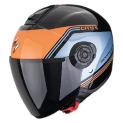 Casco Jet Scorpion Exo-city II Vita Nero Blu Arancio