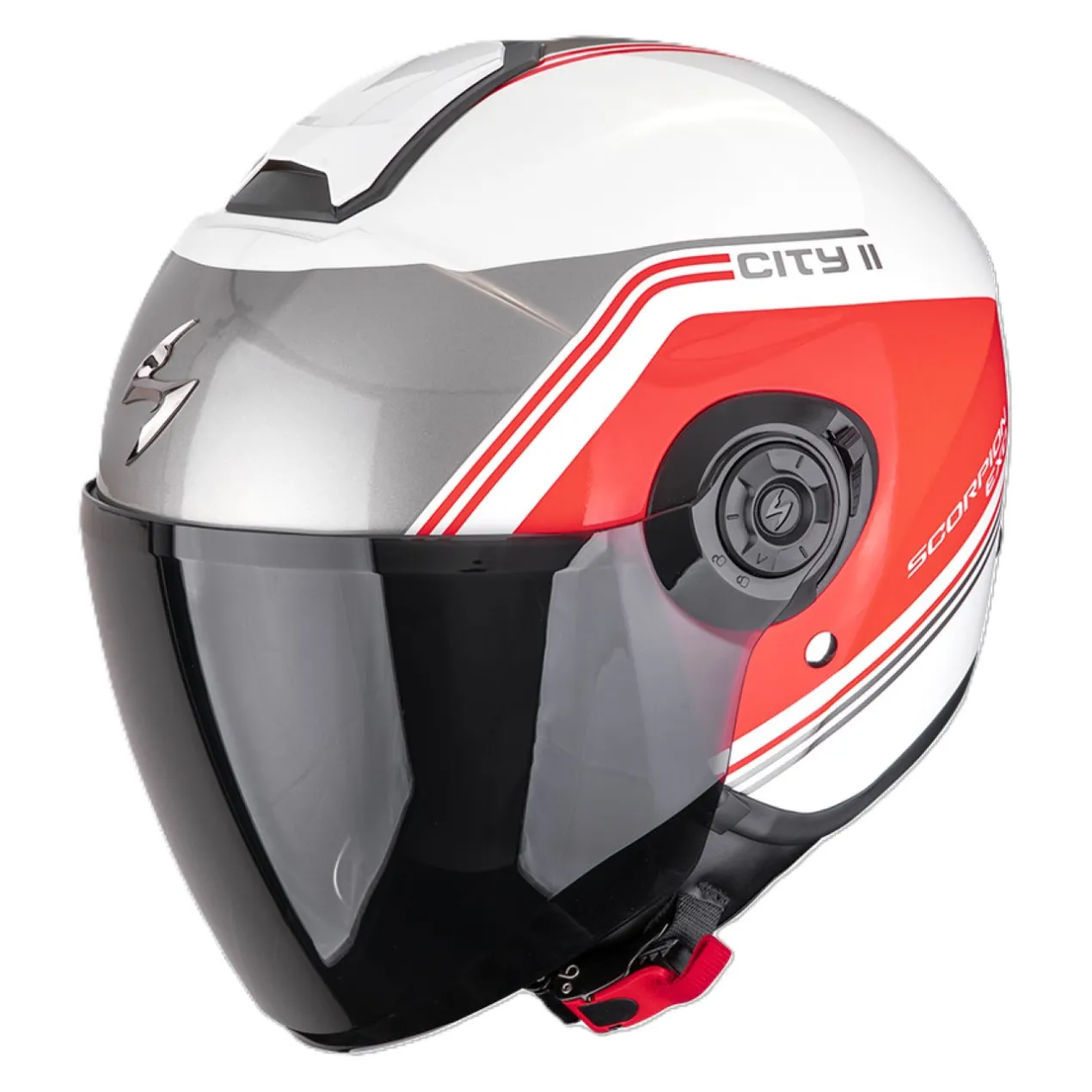Casco Jet Scorpion Exo-city II Vita Bianco Rosso