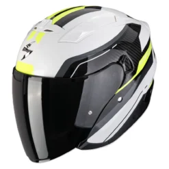Casco Jet Scorpion Exo-230 Hipe Bianco Nero Giallo Neon