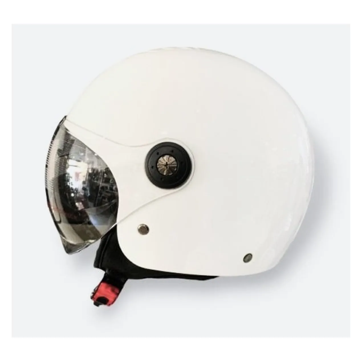 Casco Jfm Demi Jet Monocolore Bianco Lucido