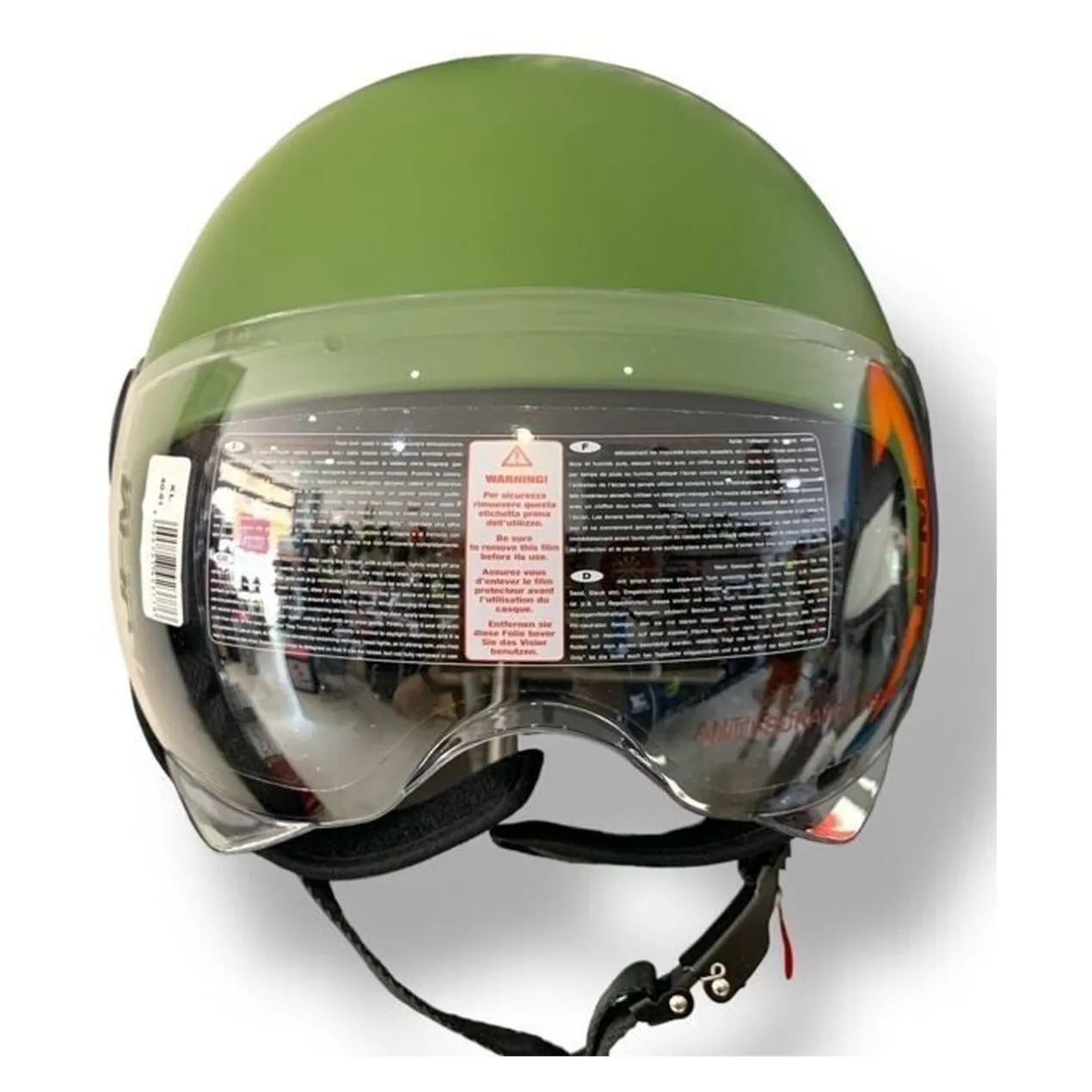 Casco Jfm Demi Jet Monocolore Verde Opaco