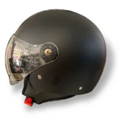 Casco Jfm Demi Jet Monocolore Nero Opaco