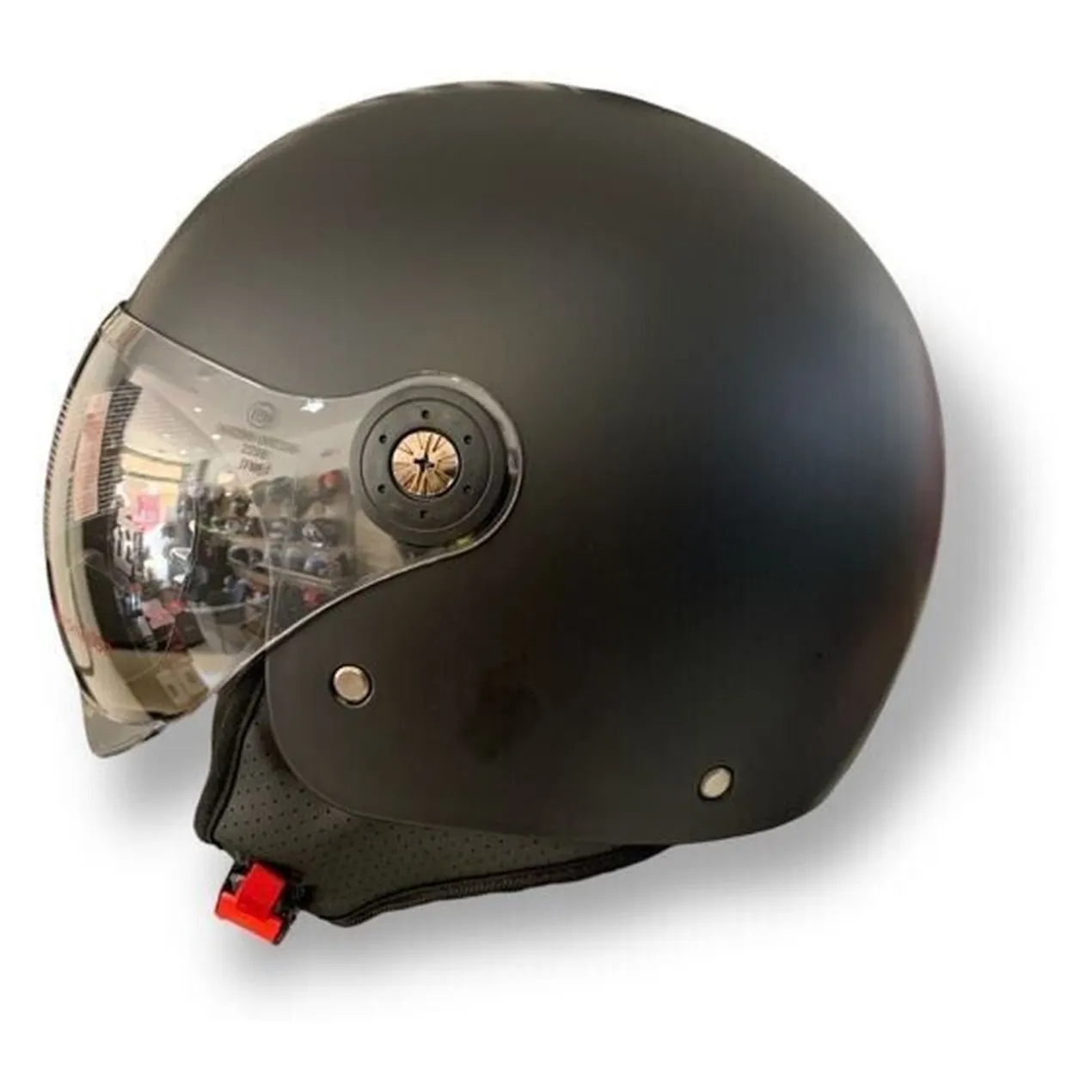 Casco Jfm Demi Jet Monocolore Nero Opaco
