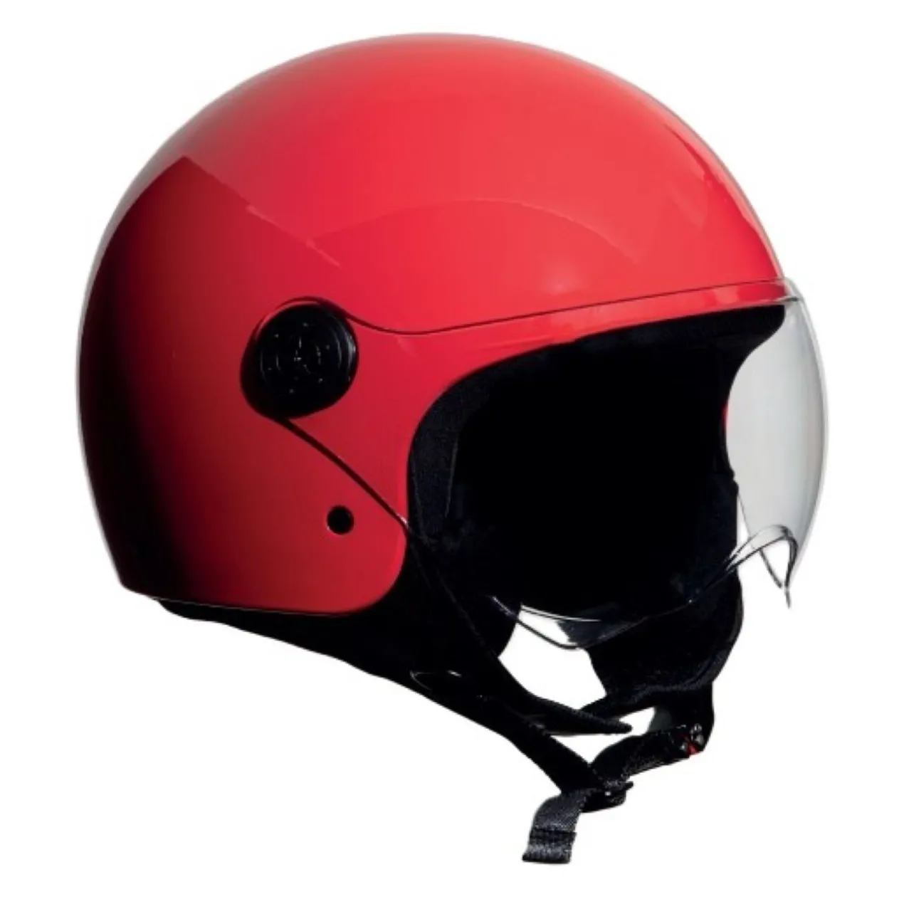 Casco Jfm Demi Jet Monocolore Rosso Lucido