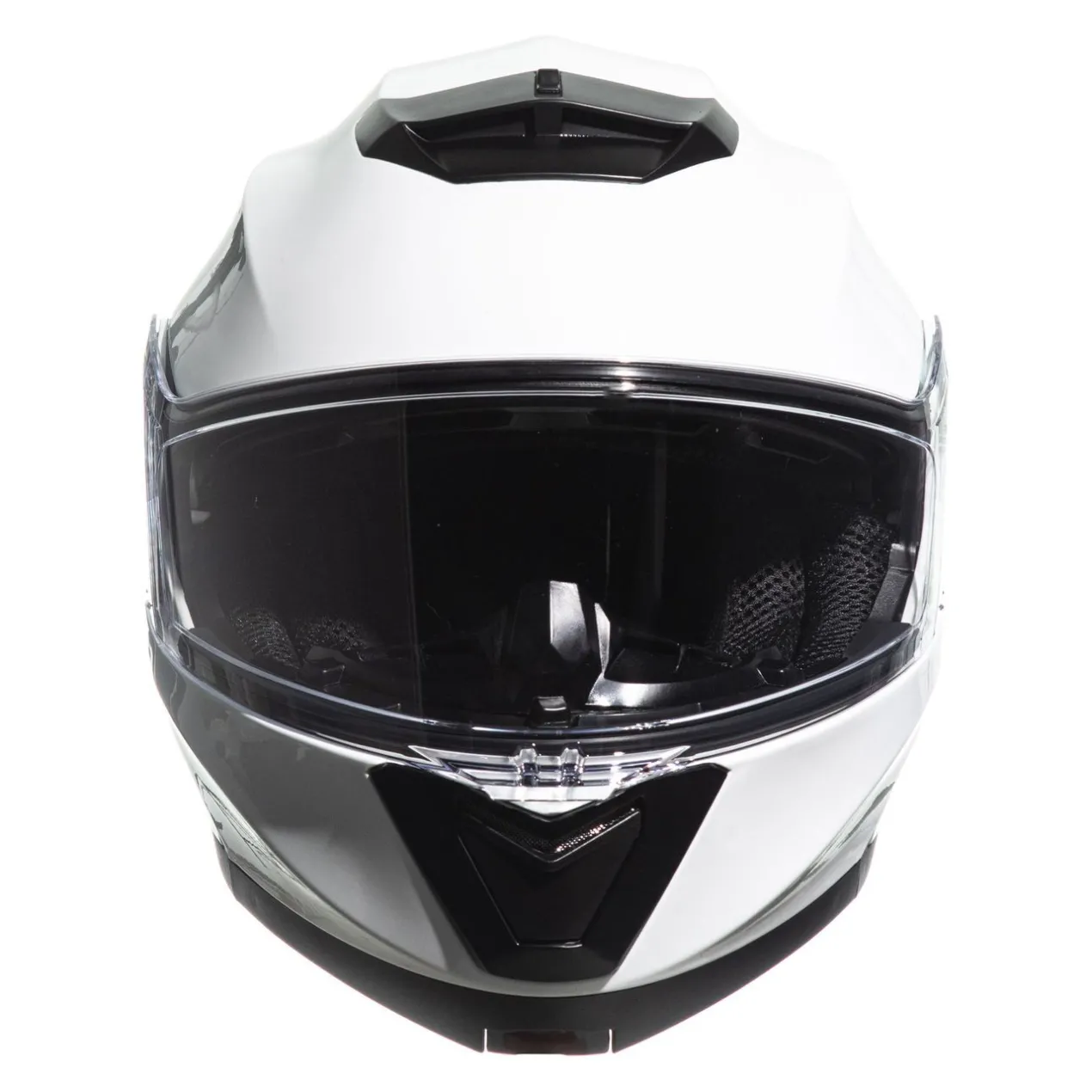 Casco Jfm Flip-up Apribile Doppia Visiera Bianco Lucido