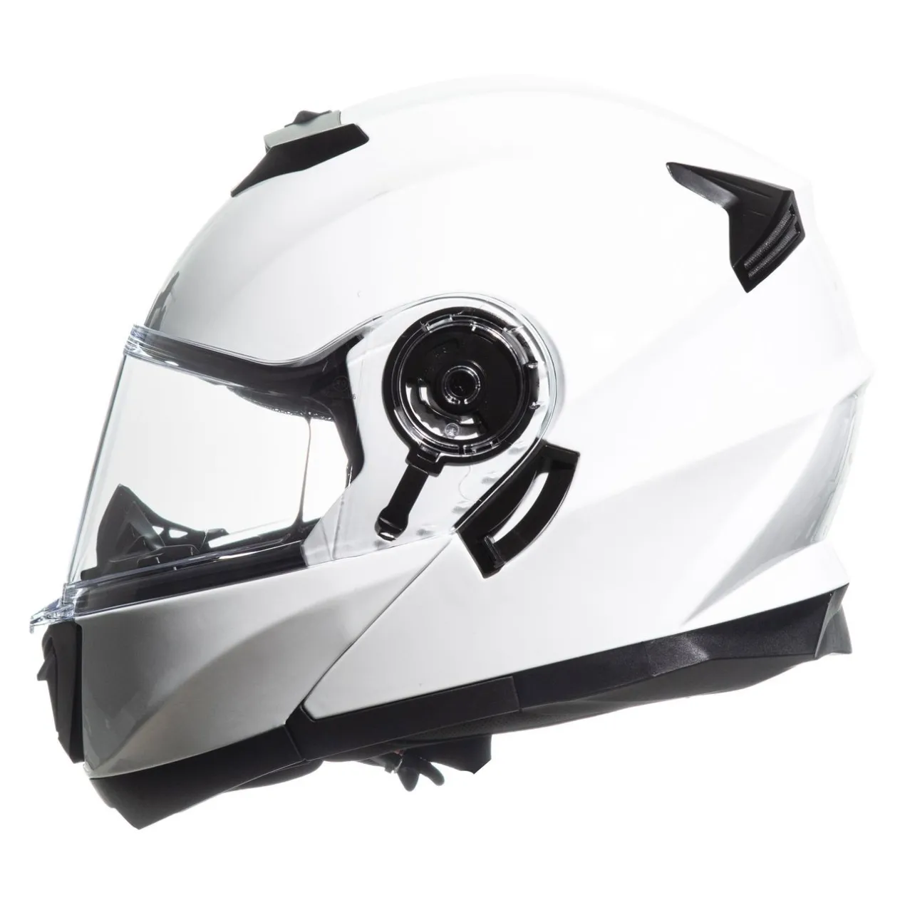 Casco Jfm Flip-up Apribile Doppia Visiera Bianco Lucido