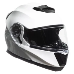 Casco Jfm Flip-up Apribile Doppia Visiera Bianco Lucido