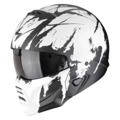 Casco Modulabile Scorpion Exo-combat II Marauder Nero Opaco Bianco