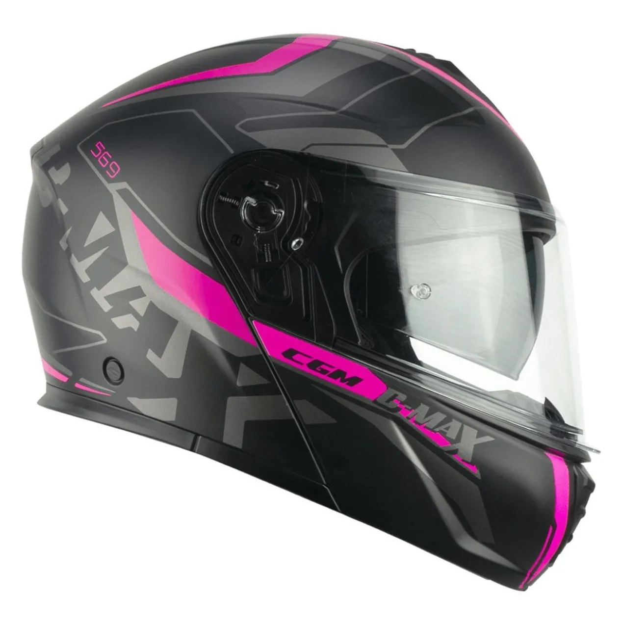 Casco Modulare Cgm 569g C-max City Nero Fucsia Fluo Opa