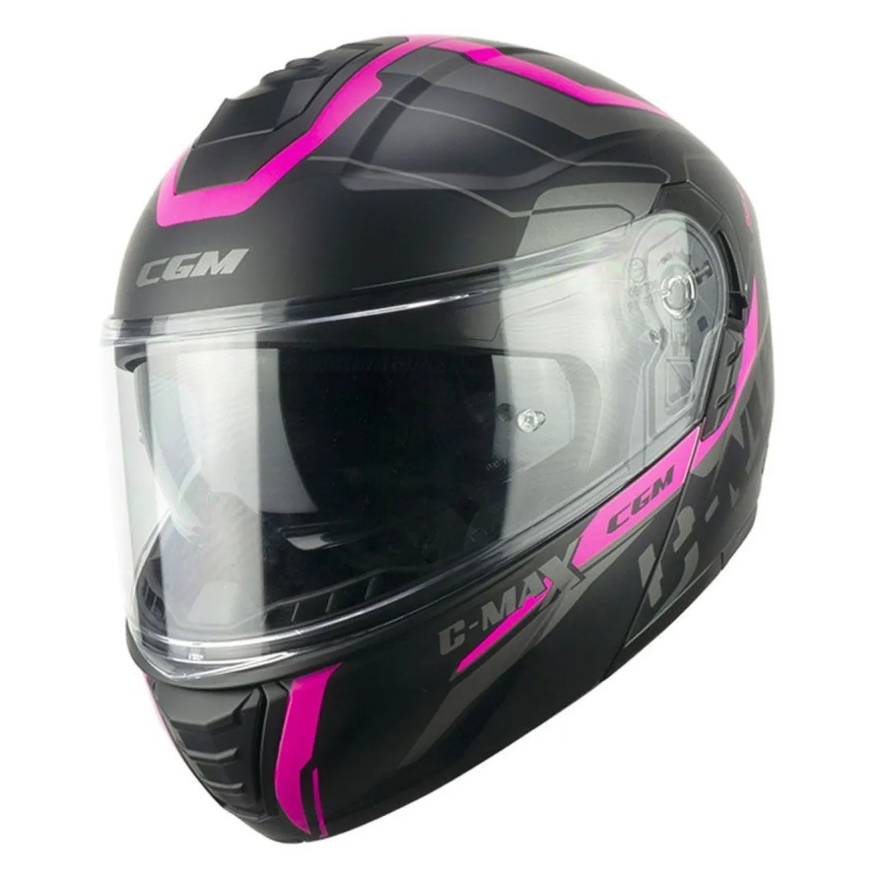 Casco Modulare Cgm 569g C-max City Nero Fucsia Fluo Opa