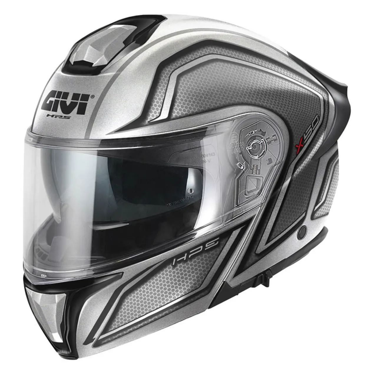 Casco Modulare Givi X50 Hologram Argento Nero Titanio