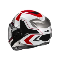 Casco Modulare Hjc F100 Bios Mc1 Rosso Bianco Gri